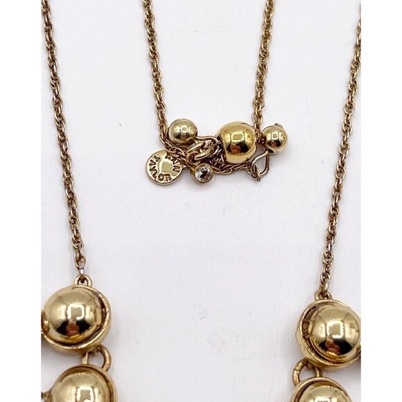 Ann Taylor Adjustable Gold Tone Bead & Crystal Statement Necklace Slider Collar - Picture 6 of 7